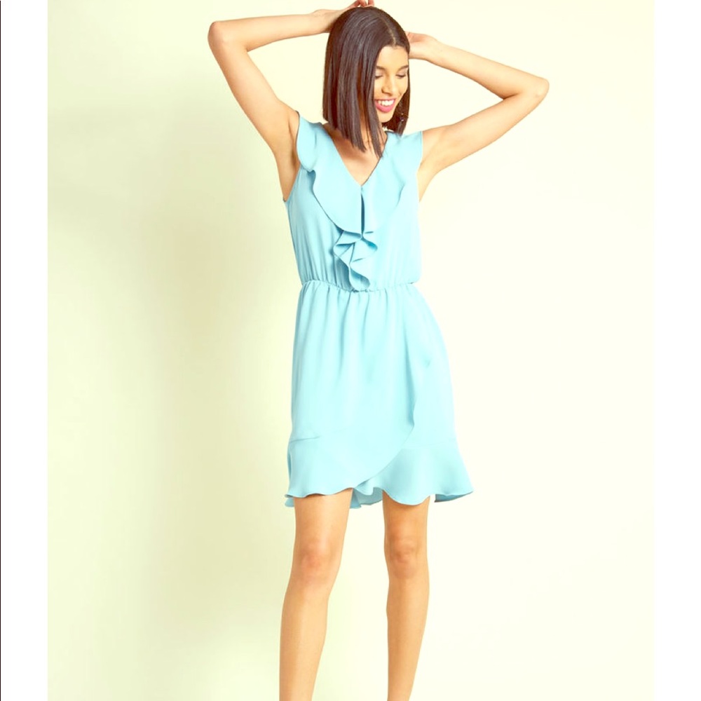 Elegant blue ruffle dress. ModCloth